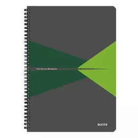 Spirálfüzet LEITZ Office A/4 PP borítóval 90 lapos vonalas zöld