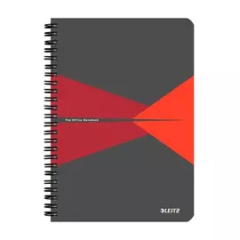 Spirálfüzet LEITZ Office A/5 karton borítóval 90 lapos vonalas piros