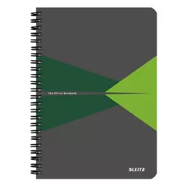 Spirálfüzet LEITZ Office A/5 karton borítóval 90 lapos vonalas zöld