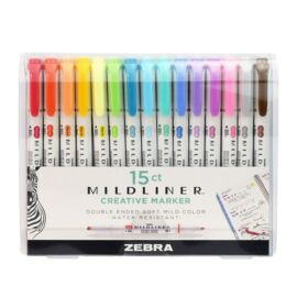 Szövegkiemelő kétvégű ZEBRA Mildliner Cool&Refined, Fluorescent, Warm 1,4-4,0 mm 15 db/ készlet