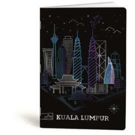 Lipamill Tűzött Füzet A4 Kockás Metallic Cities Kuala Lumpur 40+2 lap