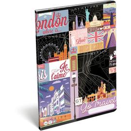 Füzet tűzött A/4 sima 80-32 FSC Go Travel Black Map