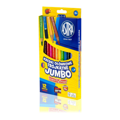 Astra Jumbo színes ceruza készlet háromszög 12 ajándék hegyezővel