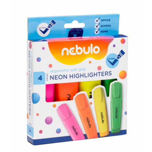 Nebulo Szövegkiemelő  készlet, 4 neon szín SZK-4-NE