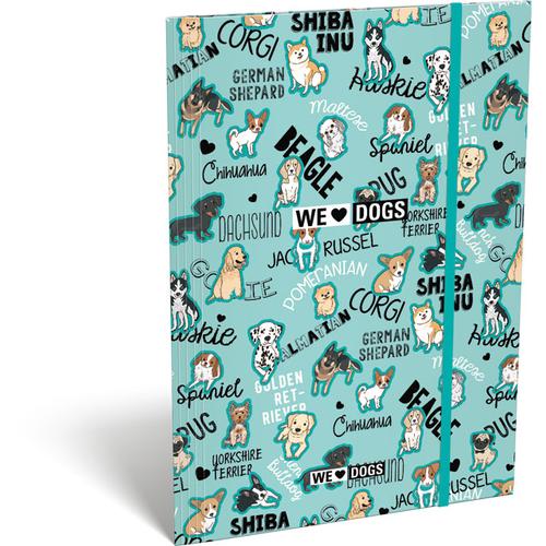 Gumis mappa A/4 We Love Dogs Pink