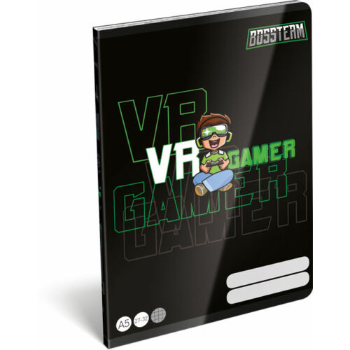 Füzet tűzött A/5 kockás 27-32 BossTeam VR Gamer FSC