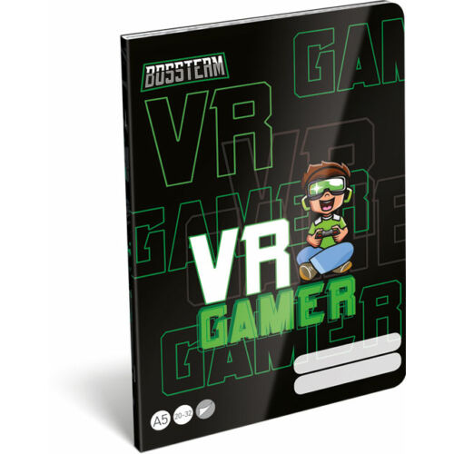 Füzet tűzött A/5 sima 20-32 BossTeam VR Gamer FSC