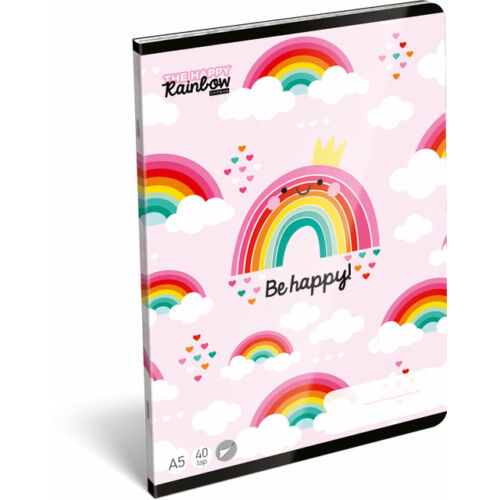 Füzet tűzött A/5 sima 20-32 Lollipop Happy Rainbow