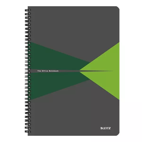 Spirálfüzet LEITZ Office A/4 PP borítóval 90 lapos vonalas zöld