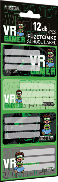 Füzetcímke 12 db-os BossTeam VR Gamer