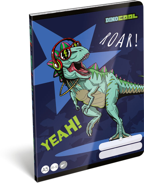 Füzet tűzött A/5 sima 20-32 Dino Cool Dino Roar FSC