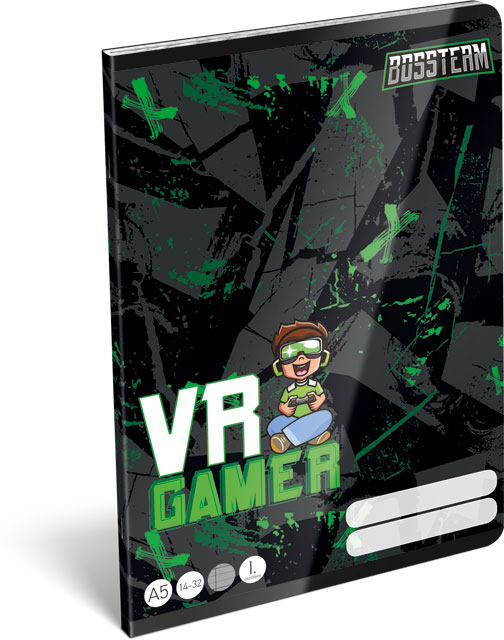 Füzet tűzött A/5 1.o. 14-32 BossTeam VR Gamer FSC